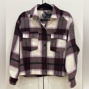 Zara flannel shirt jacket